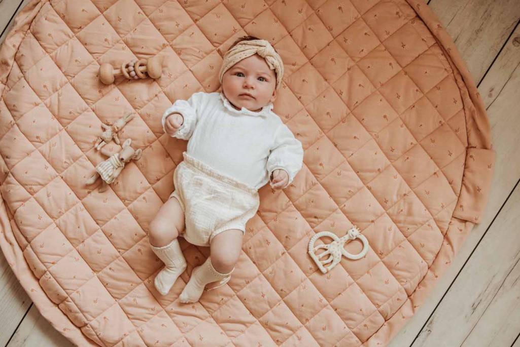 Play & Go - Speeltapijt Baby Soft/Opbergzak (organic) - Fleuri