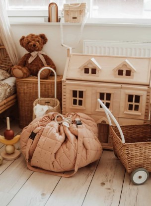 Play & Go - Speeltapijt Baby Soft/Opbergzak (organic) - Fleuri